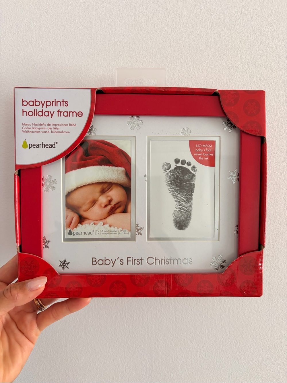 Pearhead Babyprints Holiday Frame in Red and White
